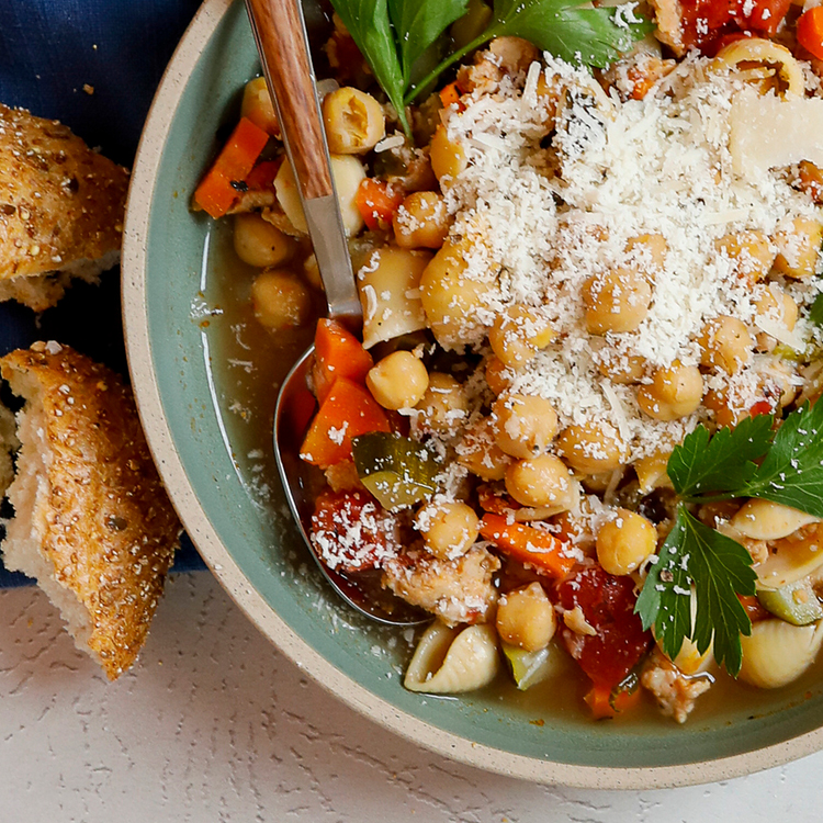 Double Chickpea and Sausage Minestrone